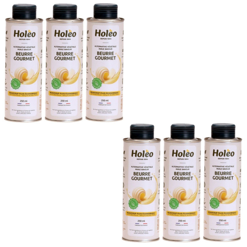 Lot 6x Huile saveur beurre gourmet - Bidon 250ml