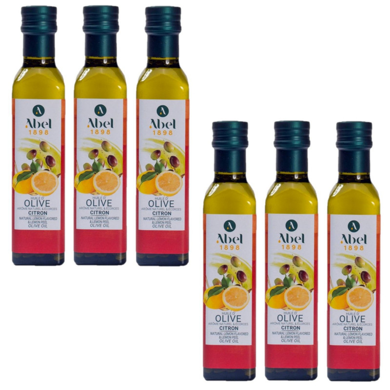 Lot 6x Huile d’olive arôme citron - Bouteille 250ml