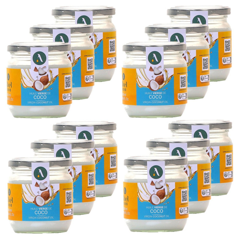 Lot 12x Huile vierge de coco - Pot 300ml