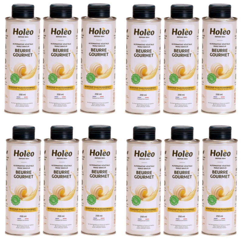 Lot 12x Huile saveur beurre gourmet - Bidon 250ml