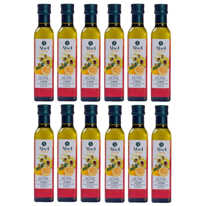Lot 12x Huile d’olive arôme citron - Bouteille 250ml