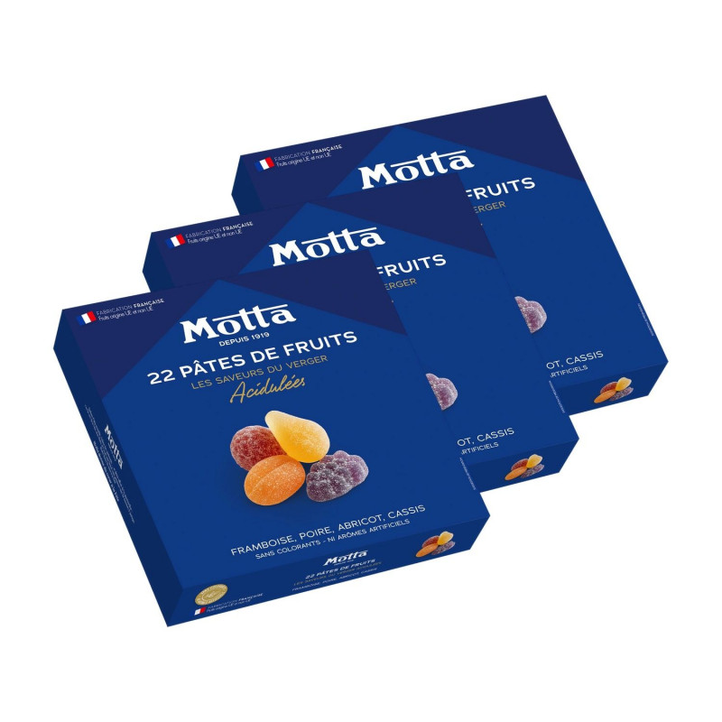 Lot 3x Coffret de pâtes de fruits acidulées Saveurs du Verger - Coffret 200g
