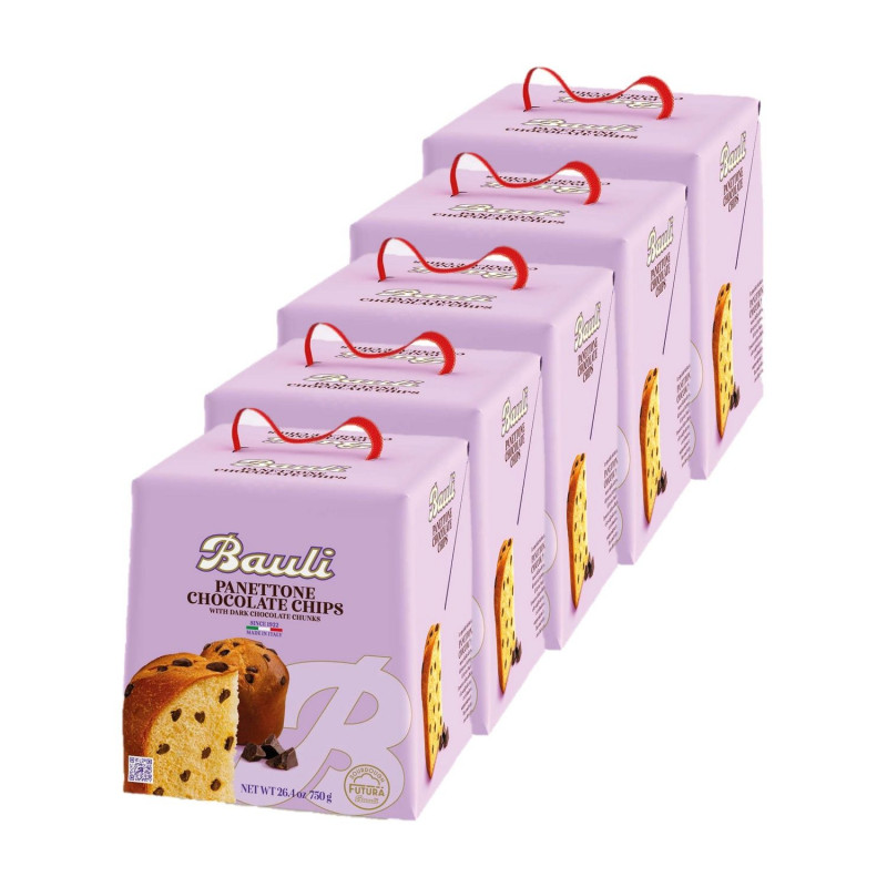 Lot 5x Panettone aux pépites de chocolat noir - Boîte 500g