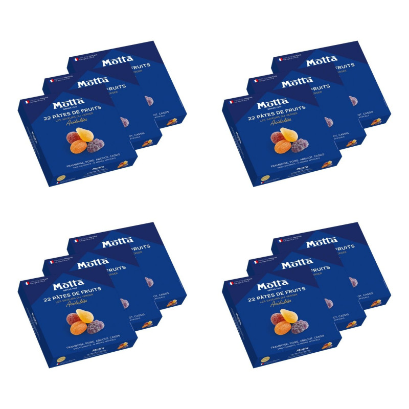 Lot 12x Coffret de pâtes de fruits acidulées Saveurs du Verger - Coffret 200g