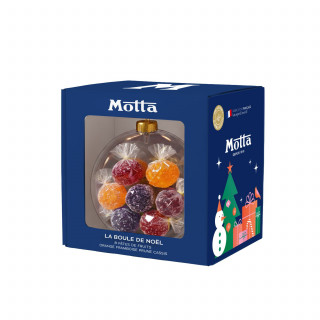 Lot 12x Boule de Noël gourmande avec pâtes de fruits - Boîte 80g