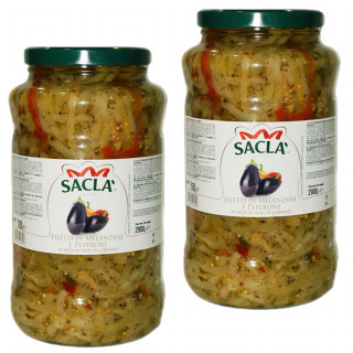 Lot 2x Lamelles d'aubergines et de poivrons - Pot 2,85kg