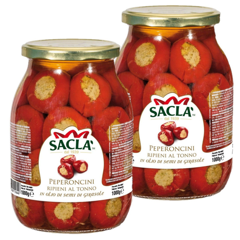 Lot 2x Poivrons farcis au thon - Pot 1kg