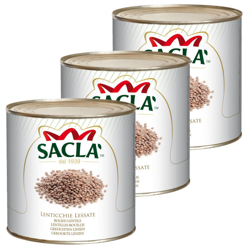 Lot 3x Lentilles au naturel - Conserve 2,5kg