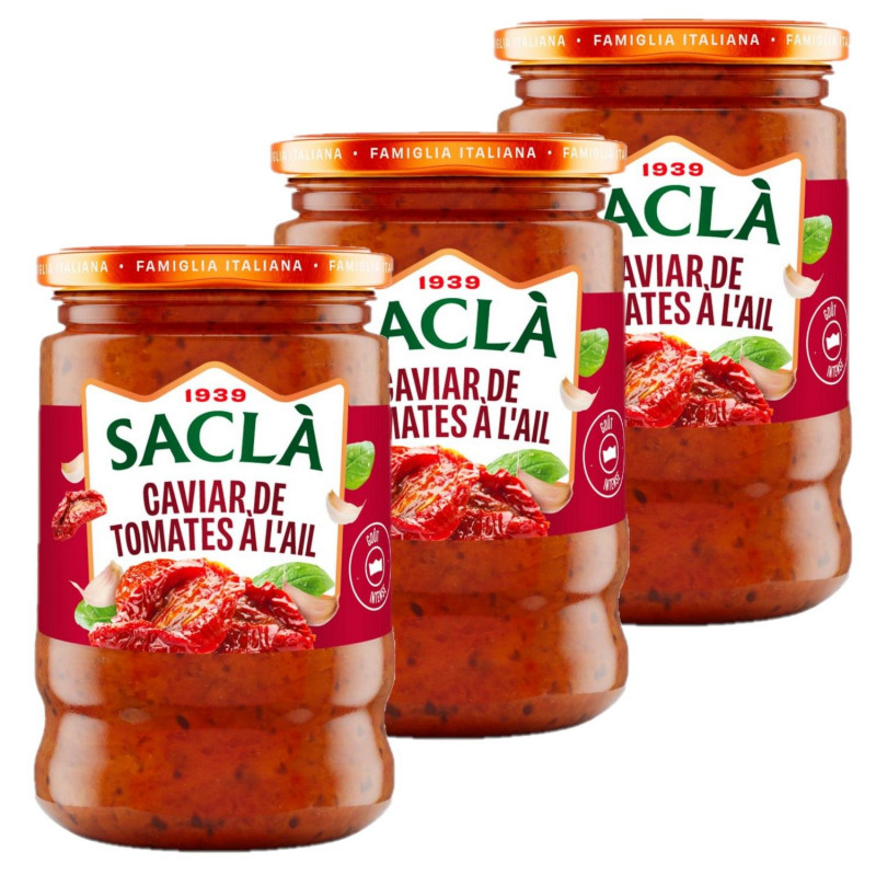 Lot 3x Caviar de tomates à l'ail - Pot 190g