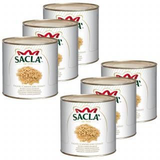 Lot 6x Haricots Cannellini au naturel - Conserve 2,5kg