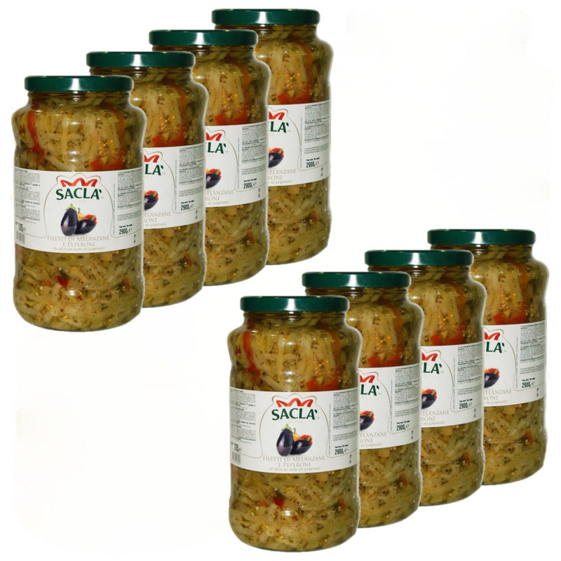 Lot 8x Lamelles d'aubergines et de poivrons - Pot 2,85kg