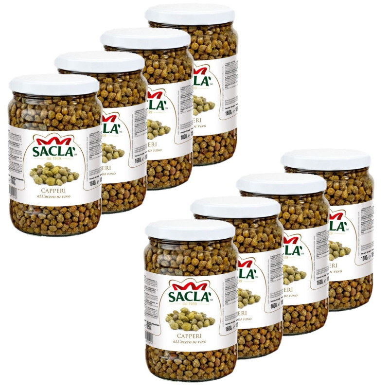 Lot 8x Câpres au vinaigre de vin - Pot 1,6kg