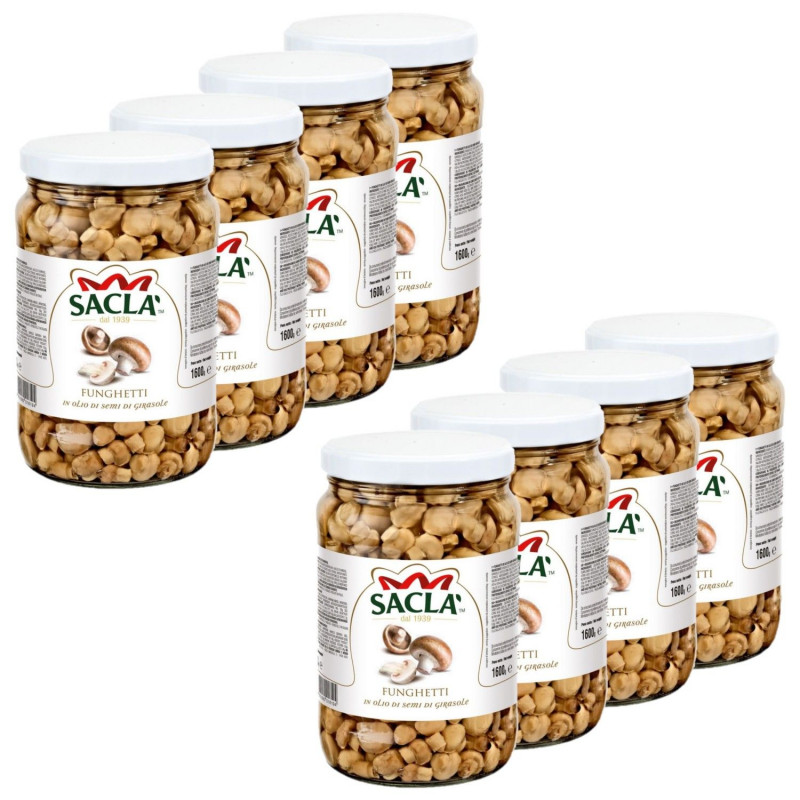 Lot 8x Petits champignons à l'huile de tournesol - Pot 1,6kg