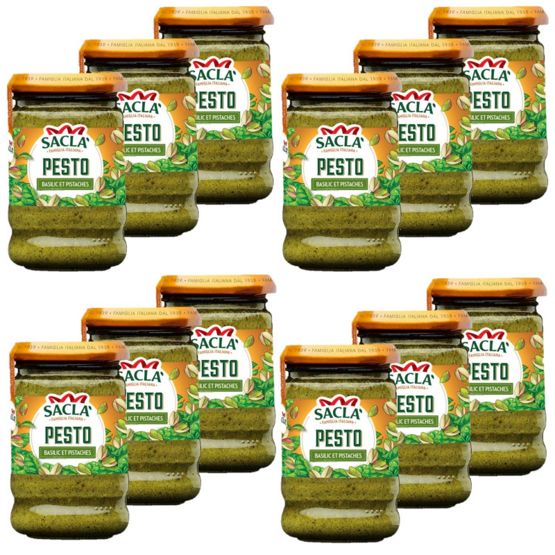 Lot 12x Pesto basilic et pistaches - Pot 190g