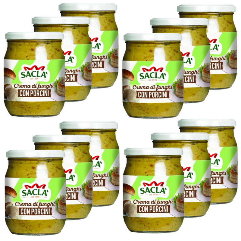 Lot 12x Crème aux cèpes et champignons - Pot 500g