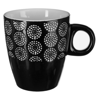 Mug design soleil Ethnik - 190 ml - Noir