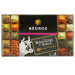 Bouillon de boeuf - Bedros - 8 cubes - paquet 80g
