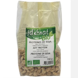 Protéines de soja gros morceaux BIO 100% protéines végétales - Idénat - paquet 150g
