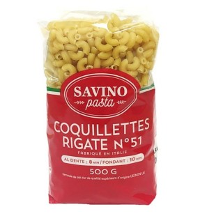 Pâtes Coquillettes Rigate n°51  - Savino Pasta - paquet 500g