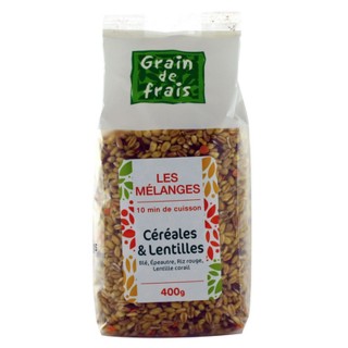 Mélange céréales et lentilles - Grain de Frais - paquet 400g
