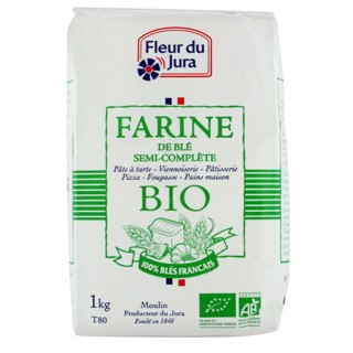 Farine T80 semi-complète BIO 100% blés français - Fleur du Jura - paquet 1kg