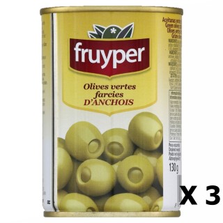 Lot 3x Olives farcies anchois - Fruyper - boite 130g