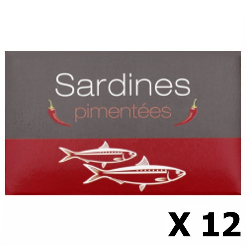 Lot 12x Sardines pimentées - Maroc - conserve 125g