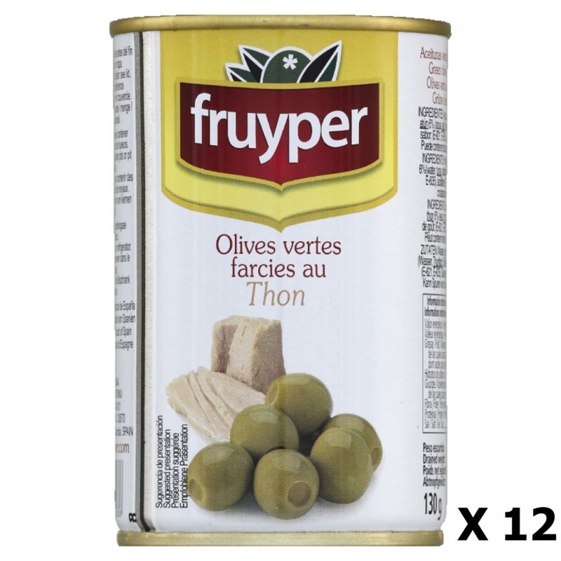 Lot 12x Olives farcies au thon  - Fruyper - boite 130g