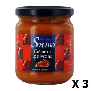 Lot 3x Crème de poivron recette du SUD - Les Saveurs de Savino - pot 180g