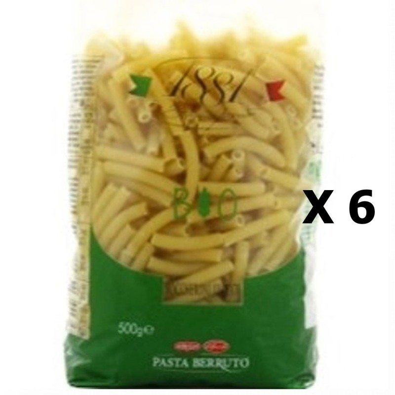 Lot 6x Pâtes italiennes Maccaroni BIO - 1881 Pasta Berruto - paquet 500g