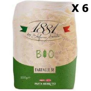 Lot 6x Pâtes italiennes Farfalle BIO n°58 - 1881 Pasta Berruto - paquet 500g