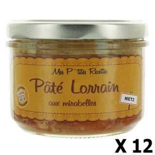 Lot 12x Pâté Lorrain aux mirabelles  - Fabriqué en France - Mes P'tites Recettes - pot 220g