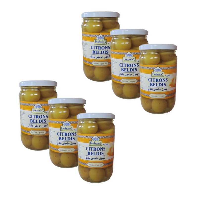 Lot 6x Citrons Beldis - Fantasia - bocal 700g