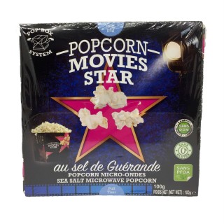 Pop corn sel de Guérande micro-ondes - Movies Star - boîte 100g