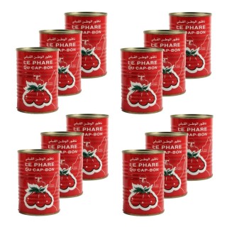 Lot 12x Double concentré de tomate - Le Phare du Cap Bon - conserve 400g (1/2)