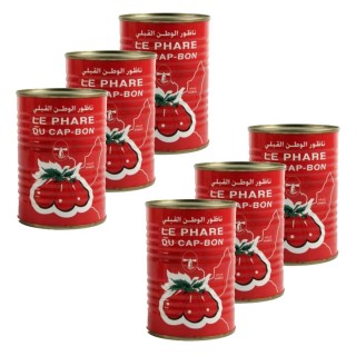 Lot 6x Double concentré de tomate - Le Phare du Cap Bon - conserve 400g (1/2)