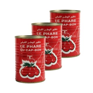 Lot 3x Double concentré de tomate - Le Phare du Cap Bon - conserve 400g (1/2)