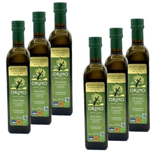Lot 6x Huile d'olive Bio Grecque extra vierge AOP - Orino - bouteille 500 ml