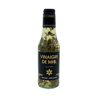 Vinaigre de miel ail et thym - Le Rucher de Macameli - bouteille 250ml