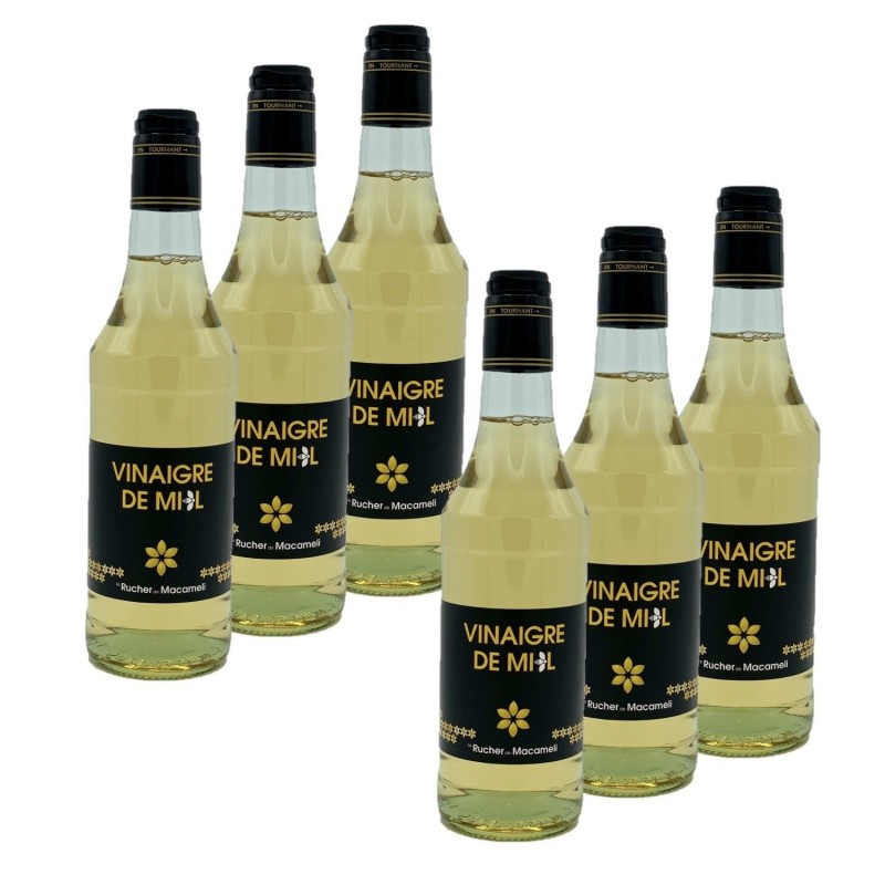 Lot 6x Vinaigre de miel - Rucher de Macameli - bouteille 500ml