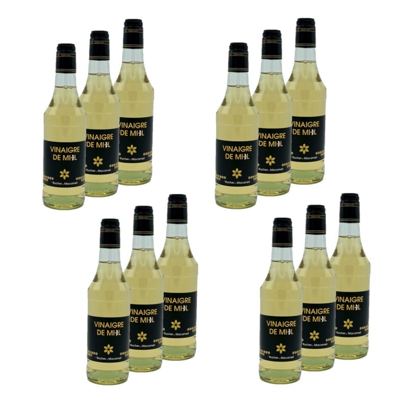 Lot 12x Vinaigre de miel - Rucher de Macameli - bouteille 500ml