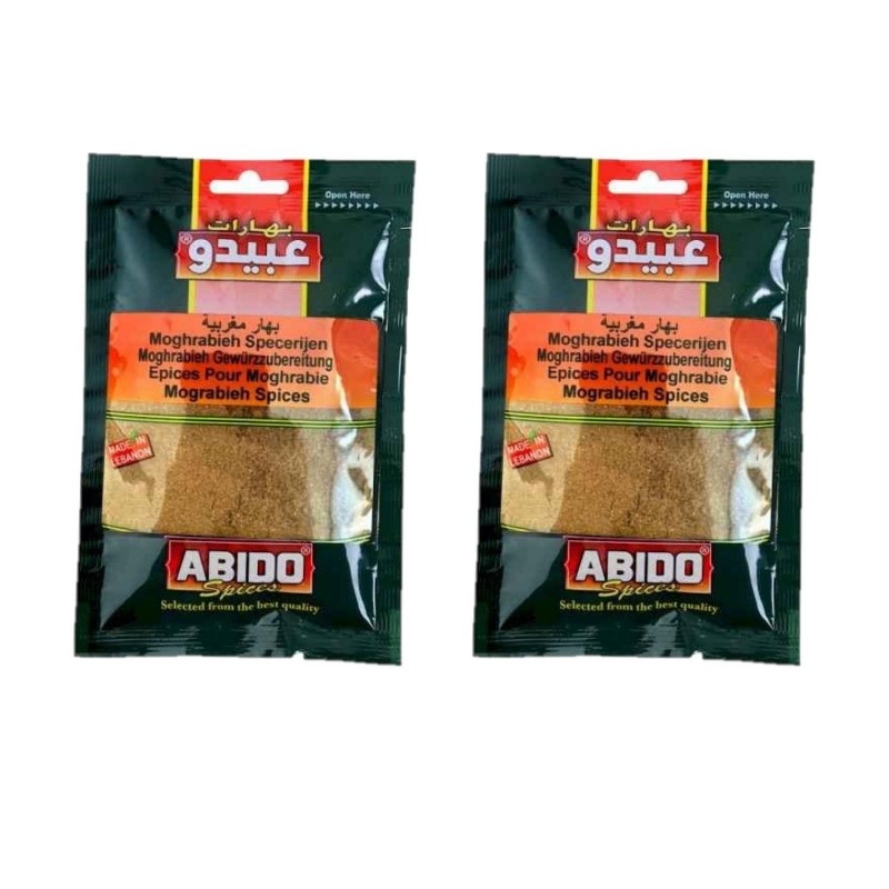 Lot 2x Epices moghrabieh - Abido - sachet 50g