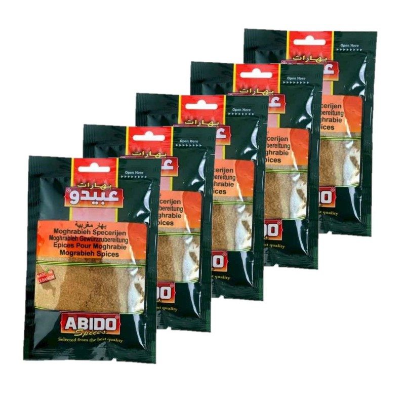 Lot 5x Epices moghrabieh - Abido - sachet 50g