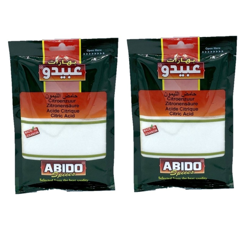 Lot 2x Acide citrique - Abido - sachet 100g