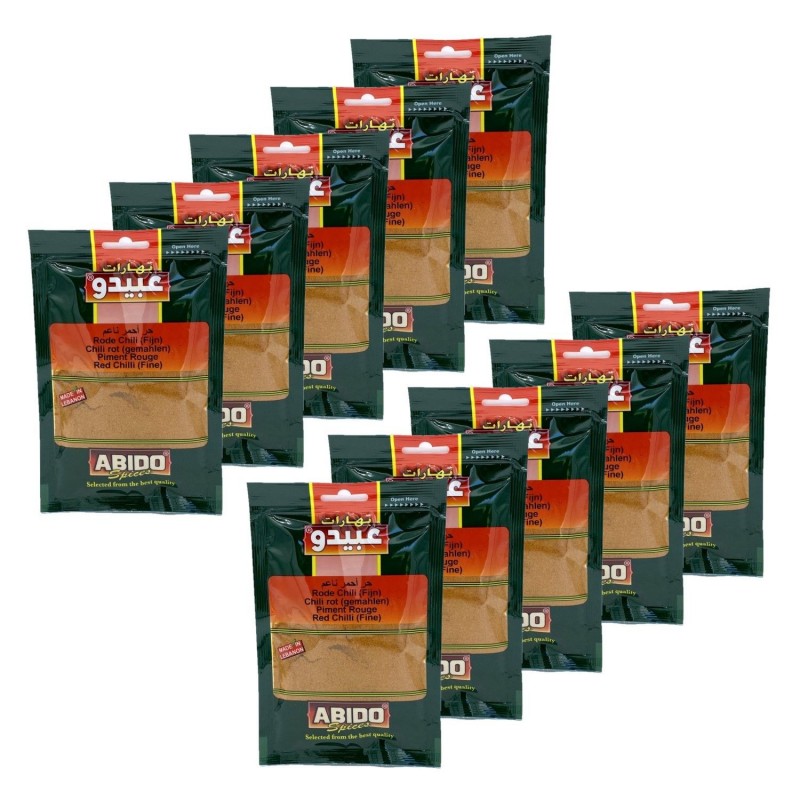 Lot 10x Épices piment rouge - Abido - sachet 50g