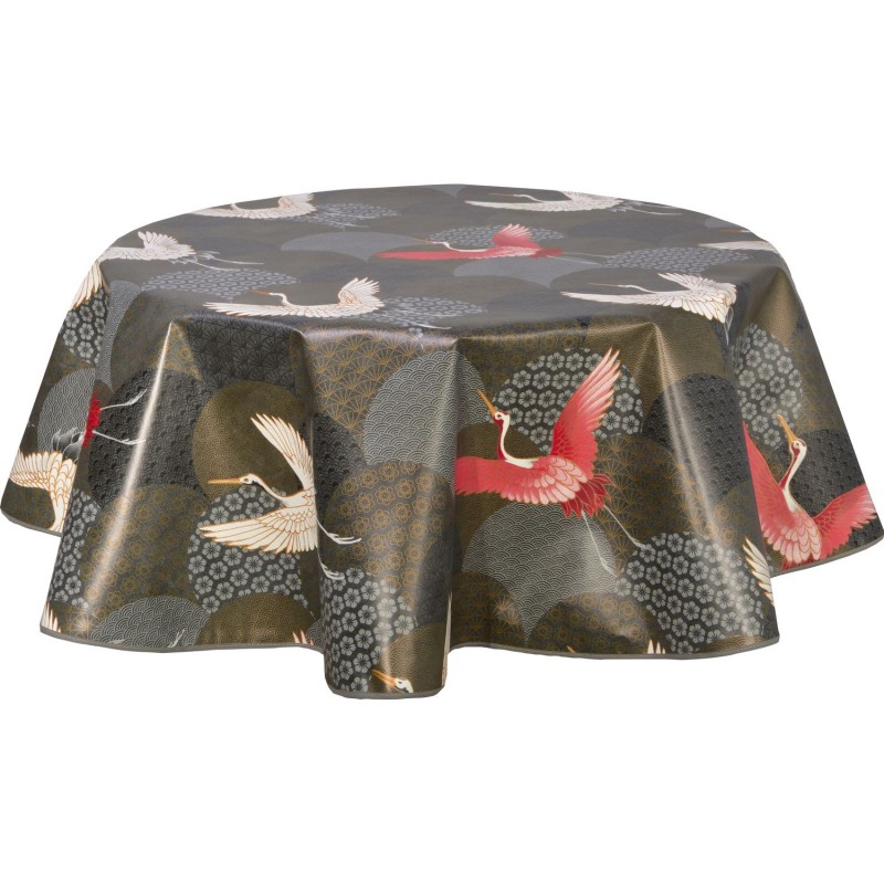 Nappe Ronde En Toile Ciree Design Envol Diam 135 Cm Noir