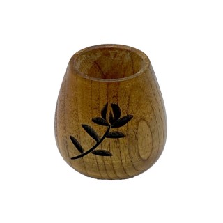Calebasse fleur (pot à maté) traditionnelle en bois