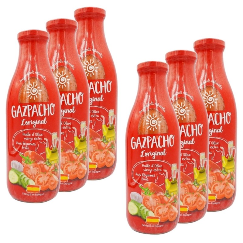 Lot 6x Gaspacho à la tomate - Bouteille 1L