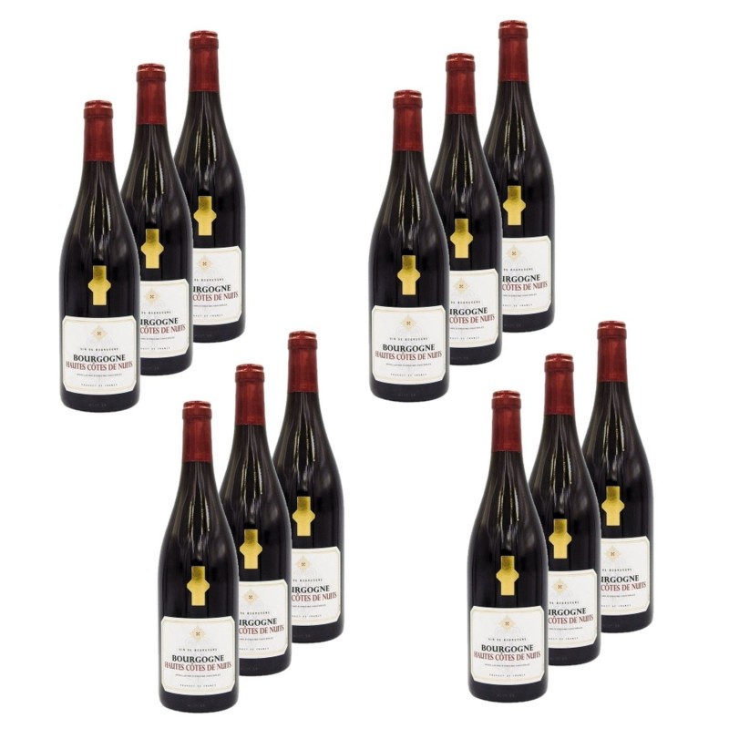 Lot 12x Vin rouge Bourgogne Hautes Côtes de Nuits AOP - Bouteille