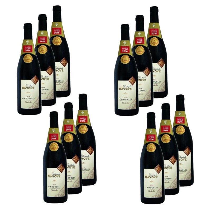 Lot 12x Vin rouge Beaujolais Chiroubles AOP/ HVE - Bouteille 750ml